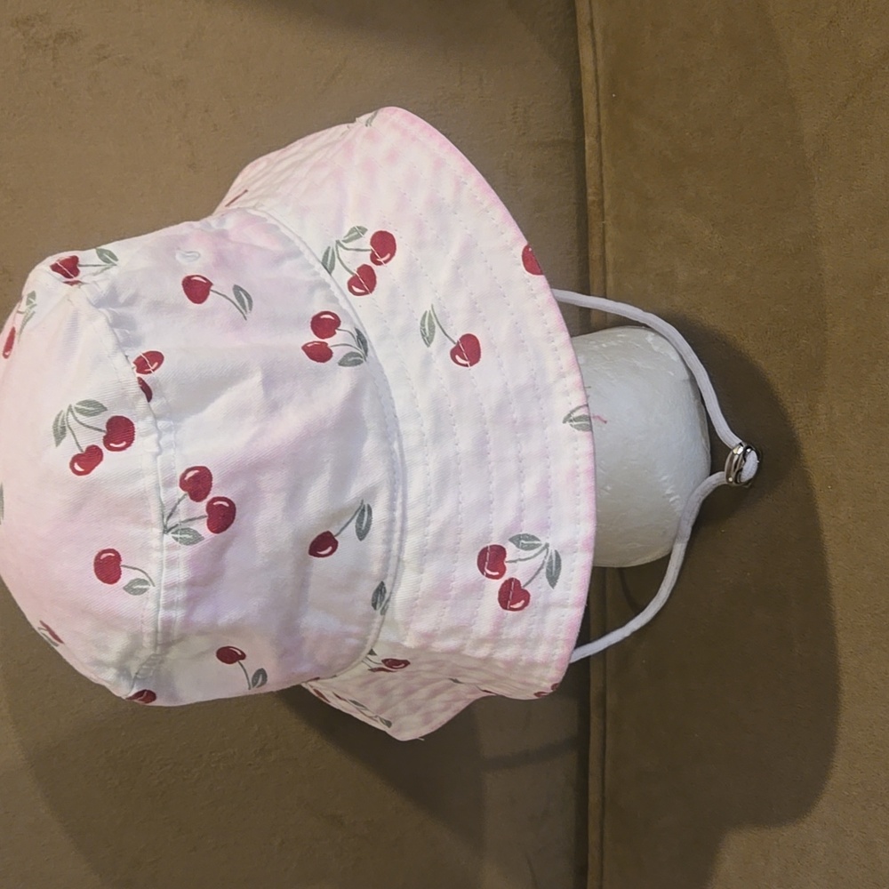 Cherry bucket hat.